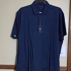 Daniel Cremieux Navy Polo with White Micro Dots